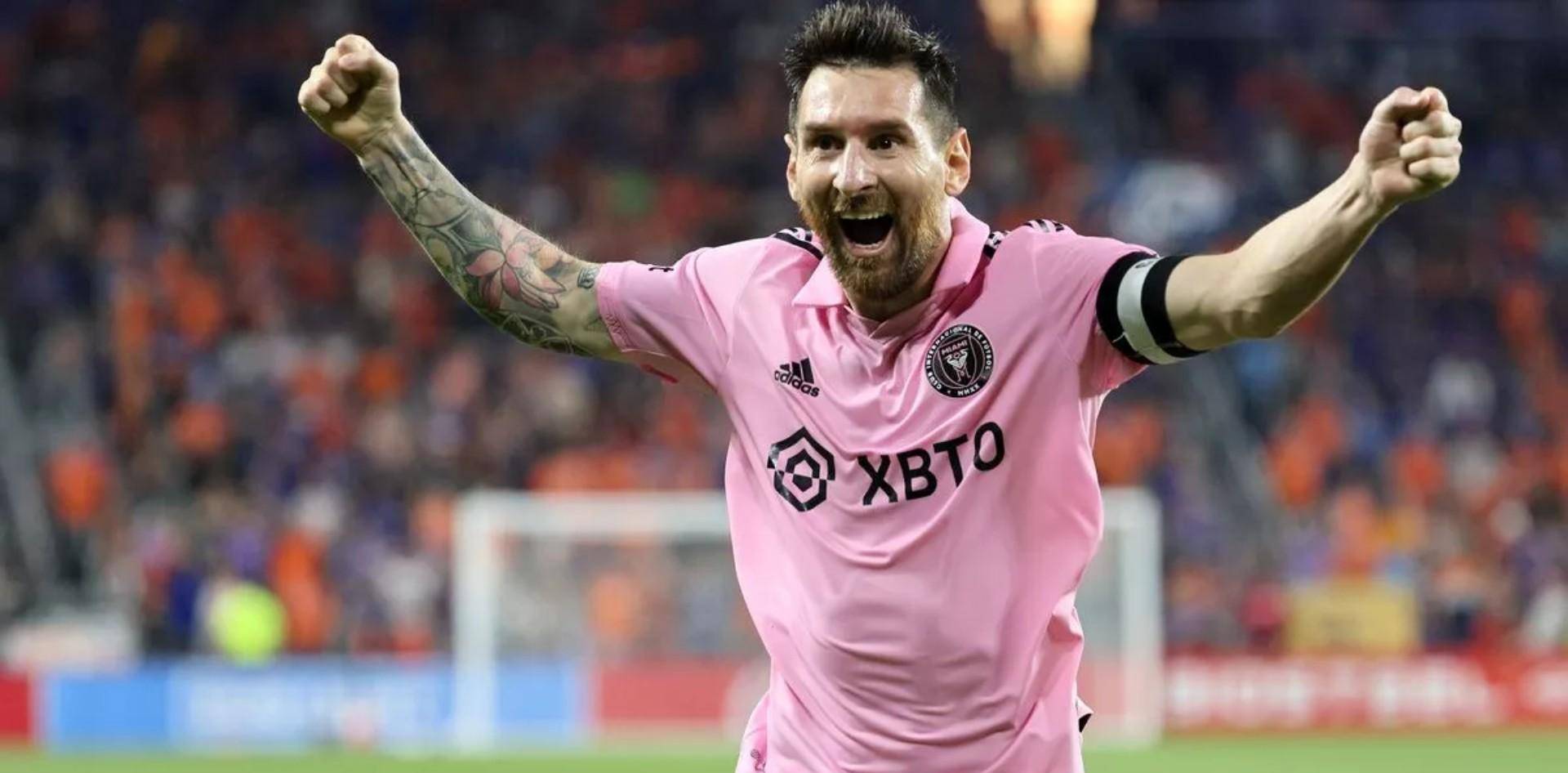 对红牛队的胜利使迈阿密队摆脱了职业足球大联盟东部垫底的位置.梅西