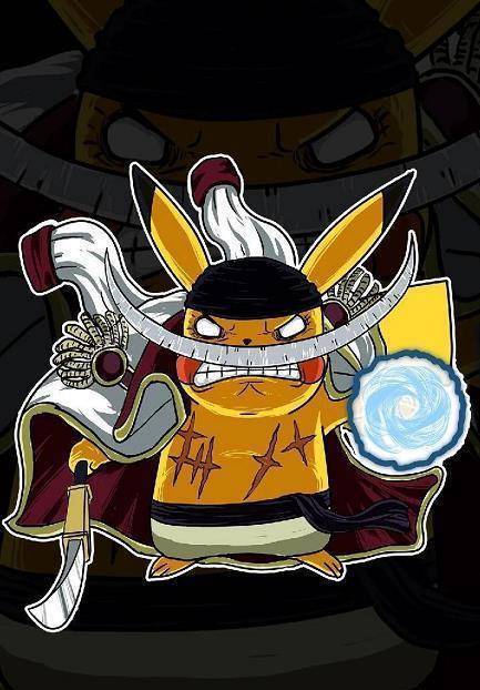 海贼王:皮卡丘和海绵宝宝恶搞五皇,红发皮卡丘拿剑的姿势很帅_四皇