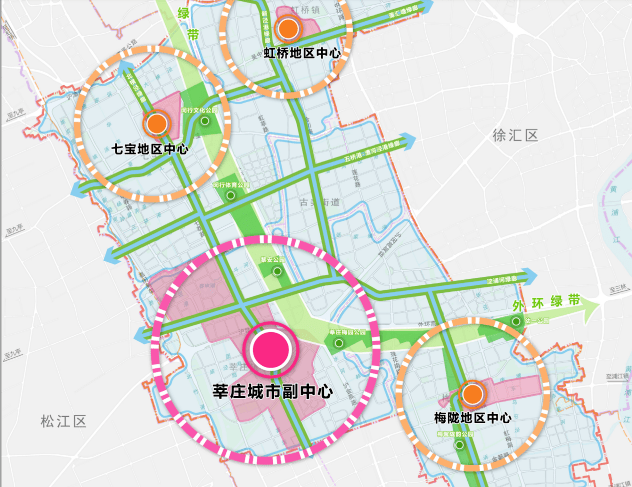 在闵行区2035规划中,梅陇镇的定位是区域中心,但梅陇镇内部的梅陇板块