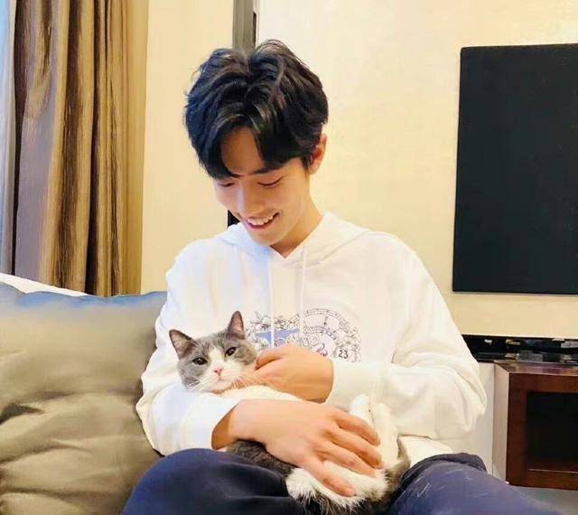 肖战晒爱猫羞涩合照引粉丝喊老公:又是想魂穿的一天_坚果_时候_画面