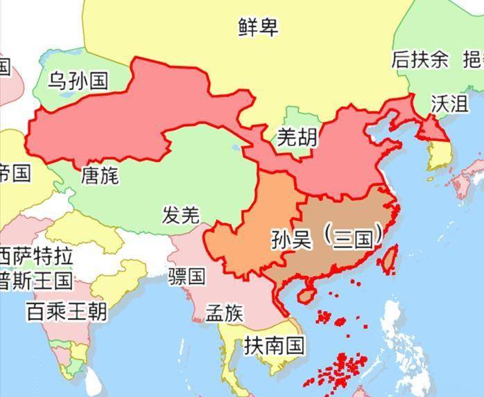 400年的混战时期,存在多个政权并存的局面(主要有三国时期(曹魏,蜀汉