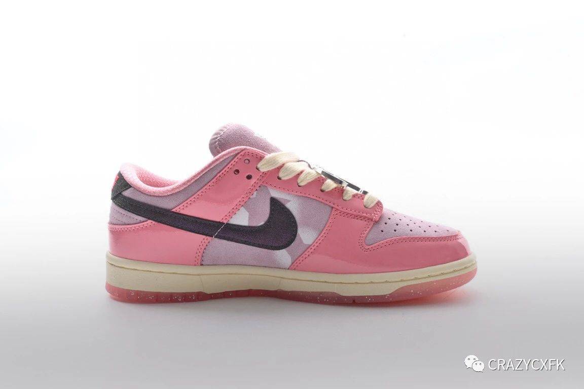 耐克nike dunk low barbie 芭比粉色星星运动鞋_皮革_鞋材_鞋带