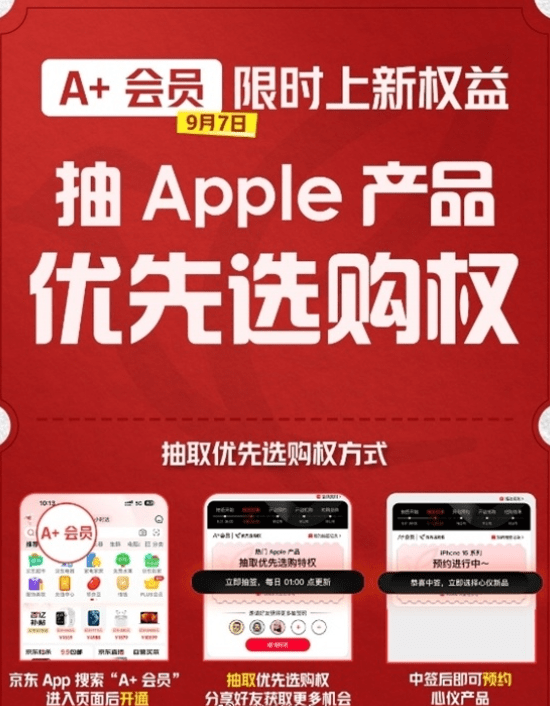 京东A+会员可优先抢苹果iPhone 15等新品图片