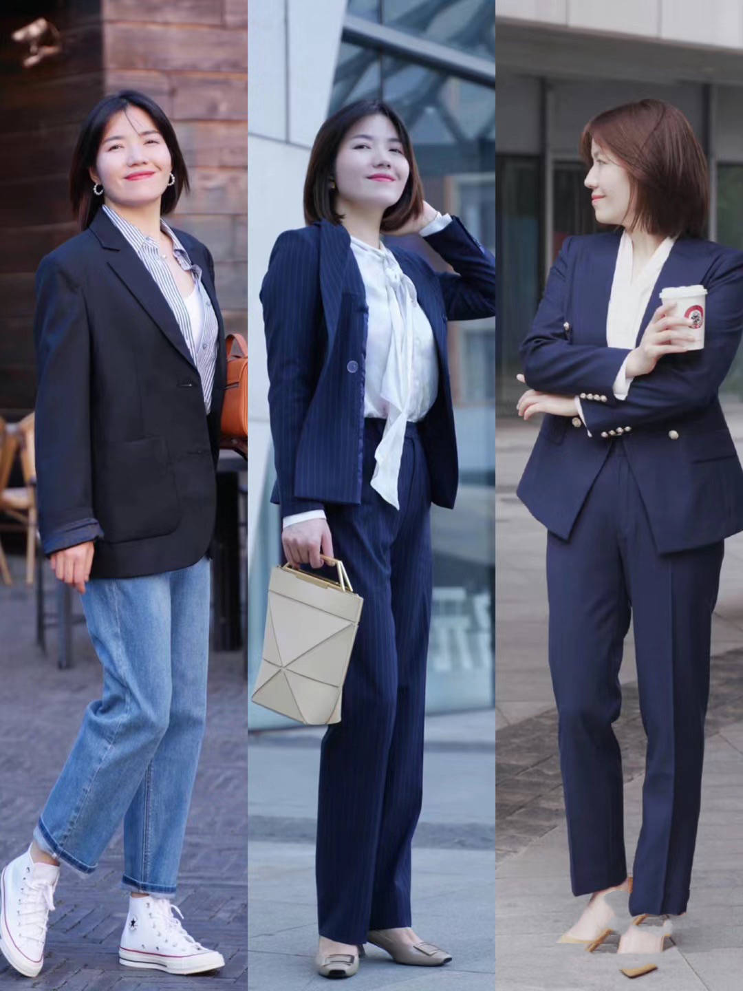 终于发现,"小西装"才更适合微胖女人,秋天这样穿时髦又显高