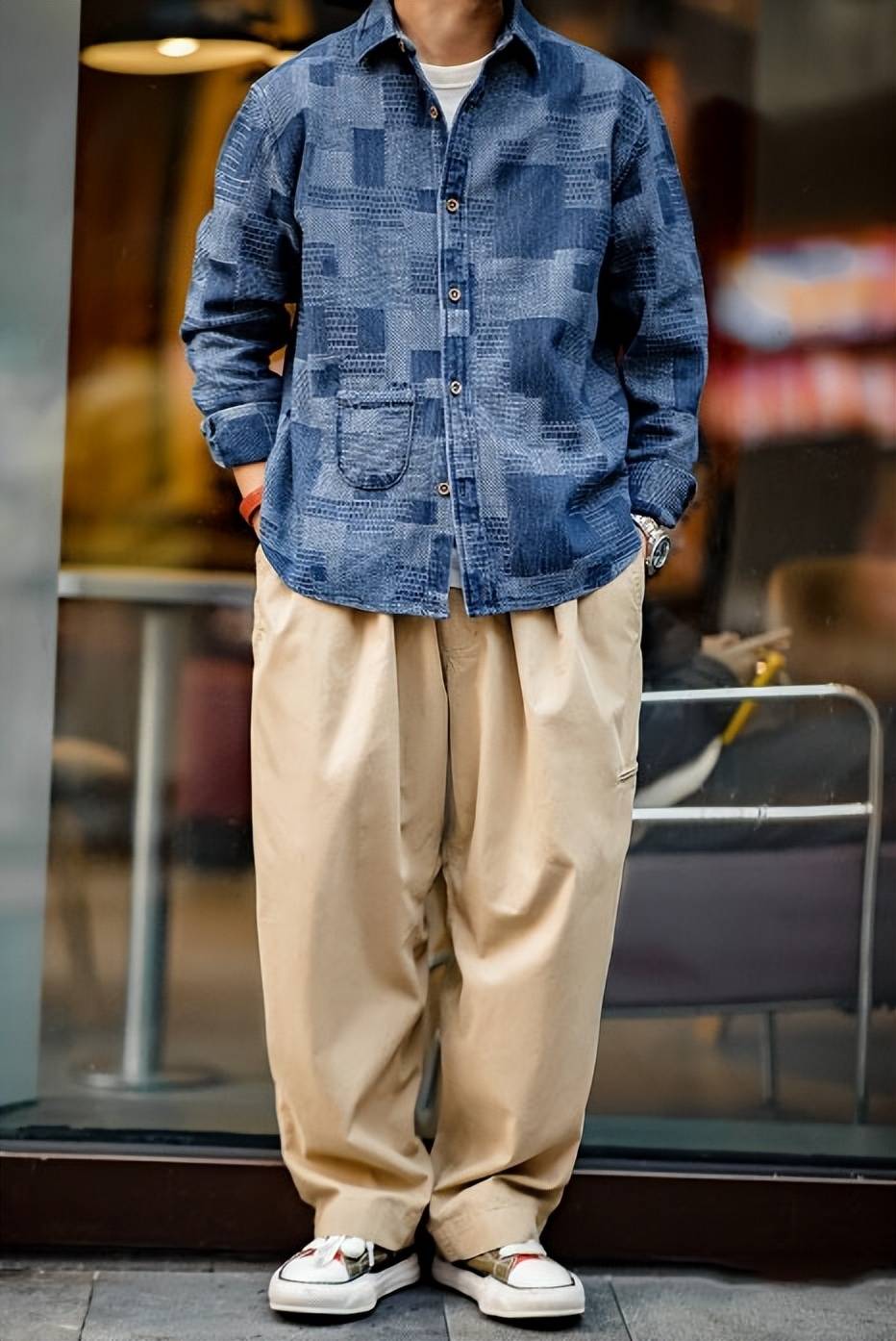 美式复古搭配boro风的魅力,这件牛仔衬衫,让你轻松酷帅整个秋季_时尚