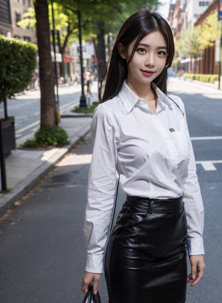 高清美女壁纸,小姐姐白衬衫铅笔裙美女街拍_魅力_照片_时尚