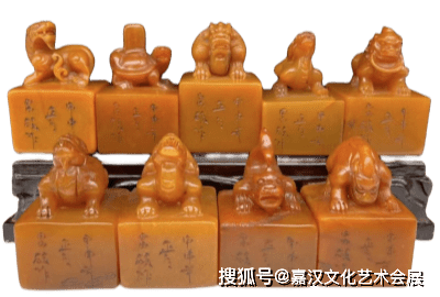 遗留在人间的宝石：“昌硕”款龙生九子套章_黄石_印章_田黄