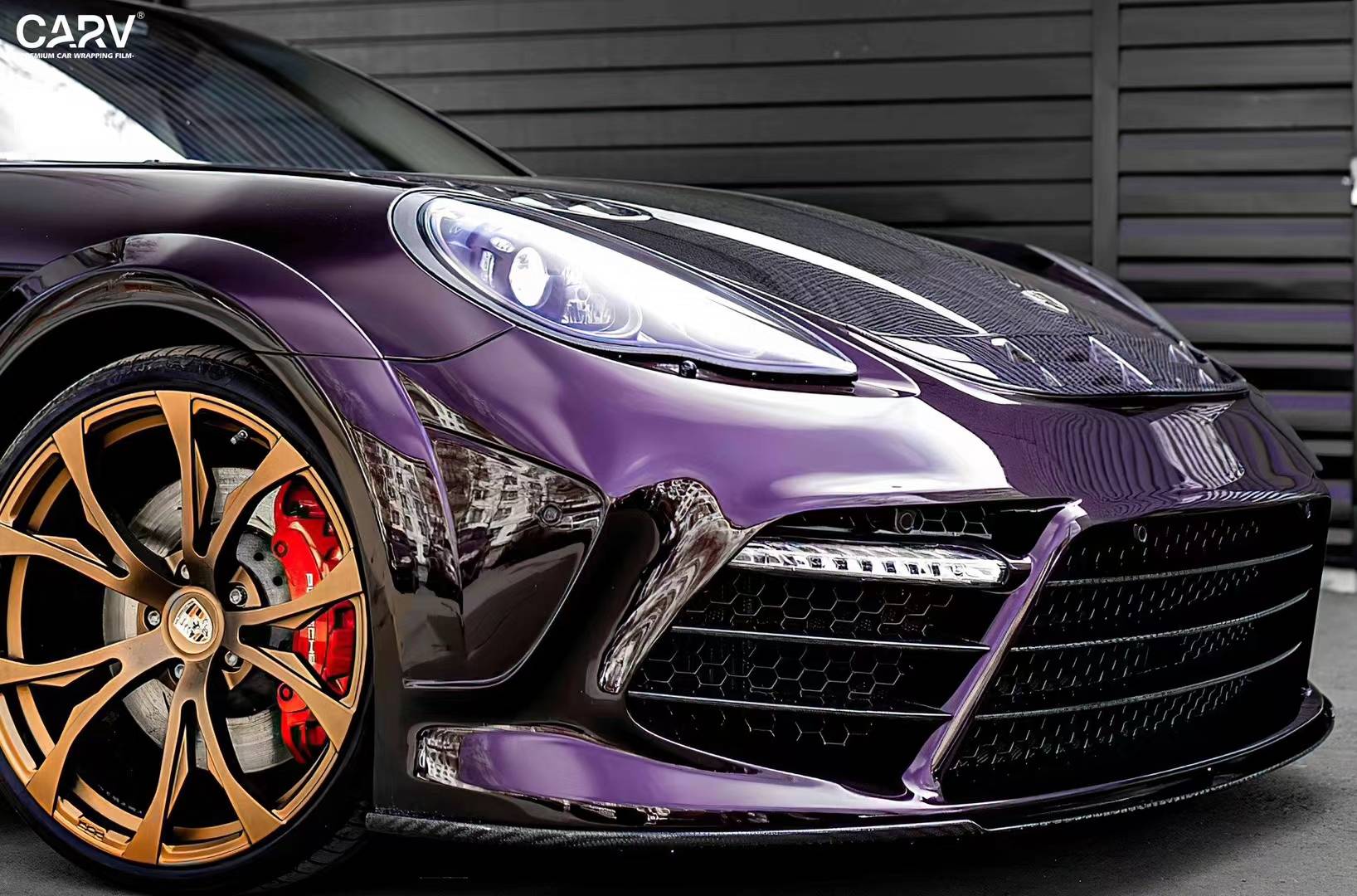 帕拉梅拉turbo卡孚改色膜白金紫水晶,散发浓郁深邃魅力的深紫色_搜狐