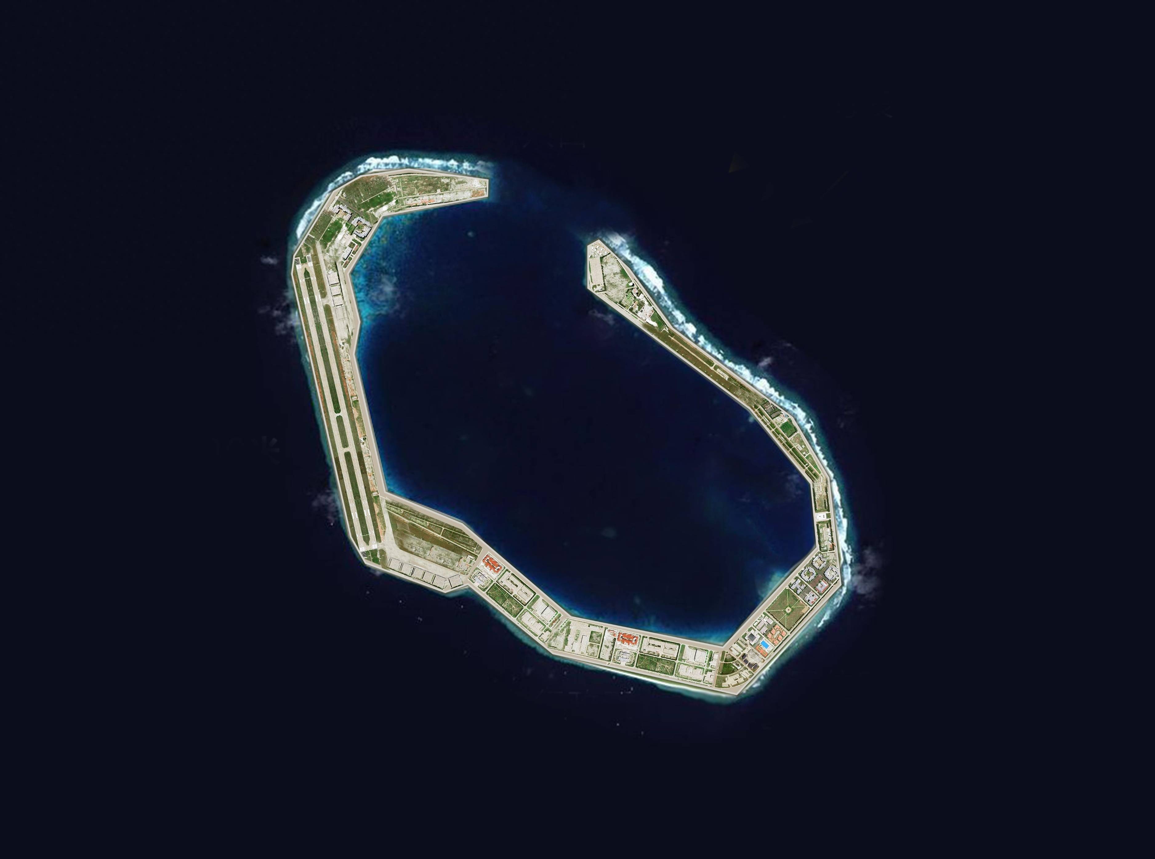 中国距离菲律宾最近礁盘,舰长礁填海效果图_方案_建设_南海