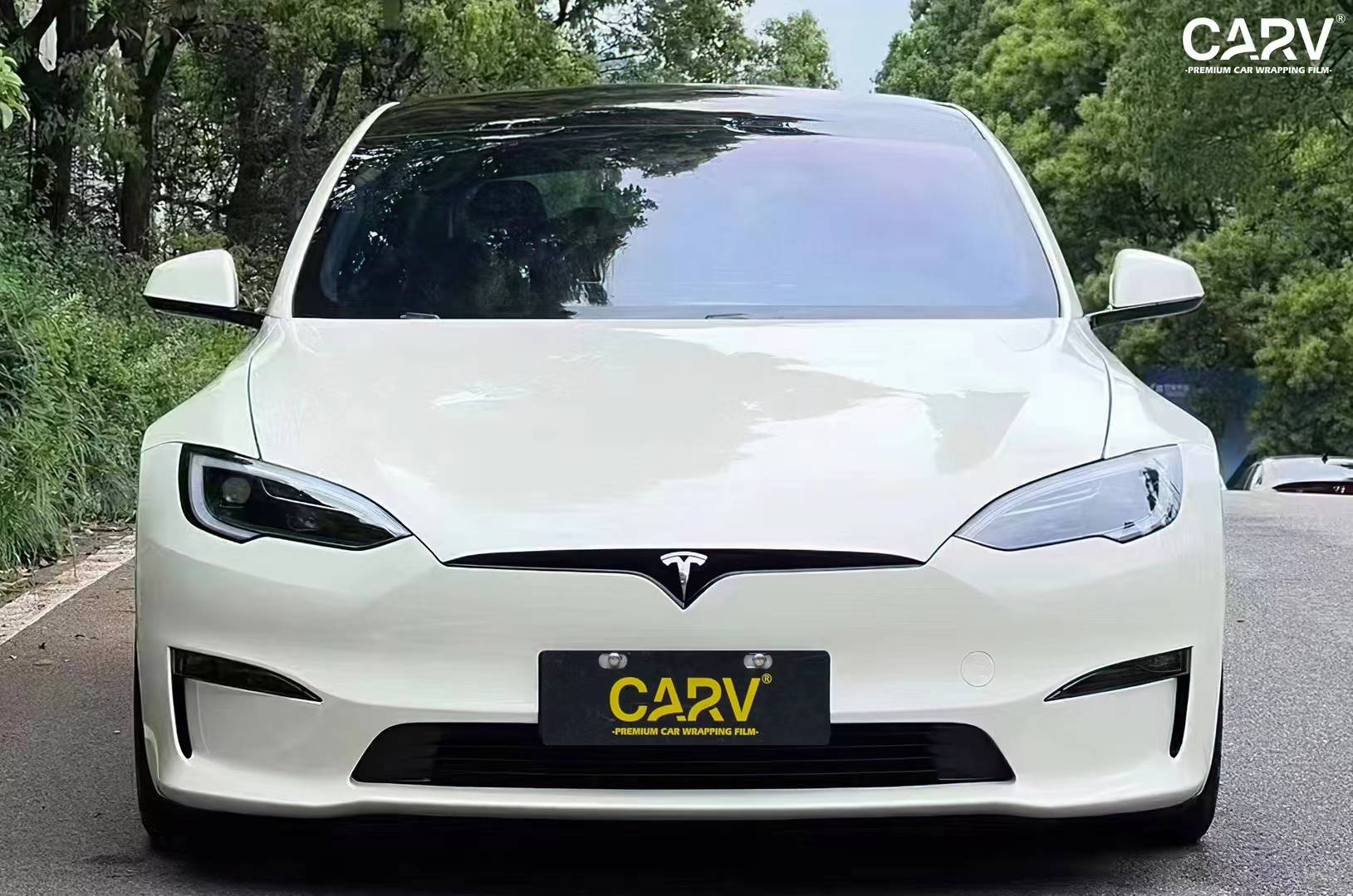 特斯拉models卡孚改色膜白金胡椒白,经典而又不失时尚_搜狐汽车_搜狐