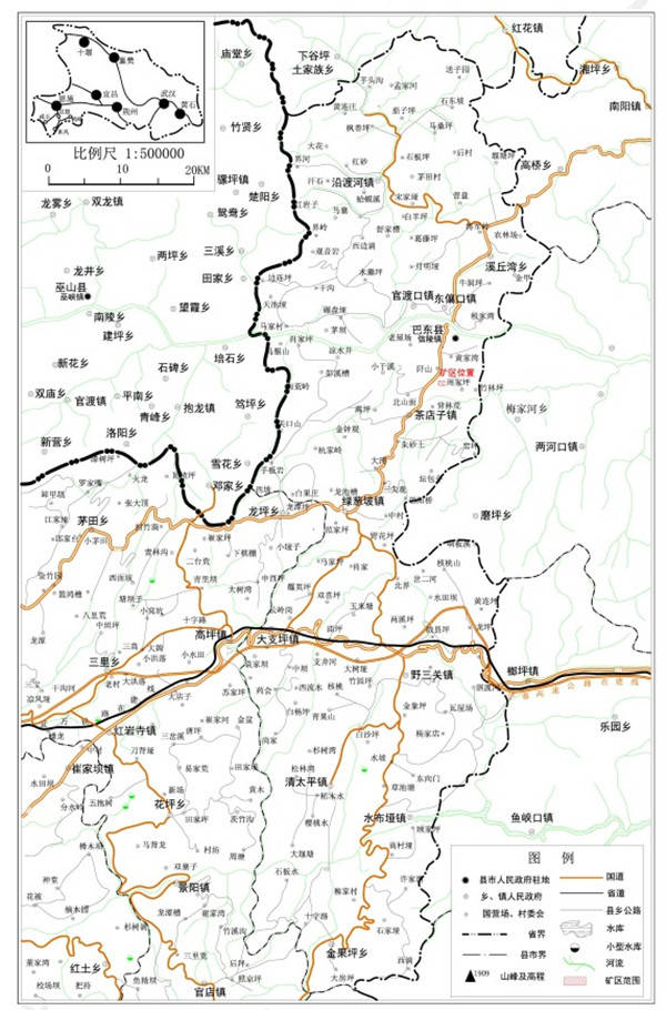 200°方位,直线距离约10公里,行政区划隶属巴东县茶店子镇阡山村四组