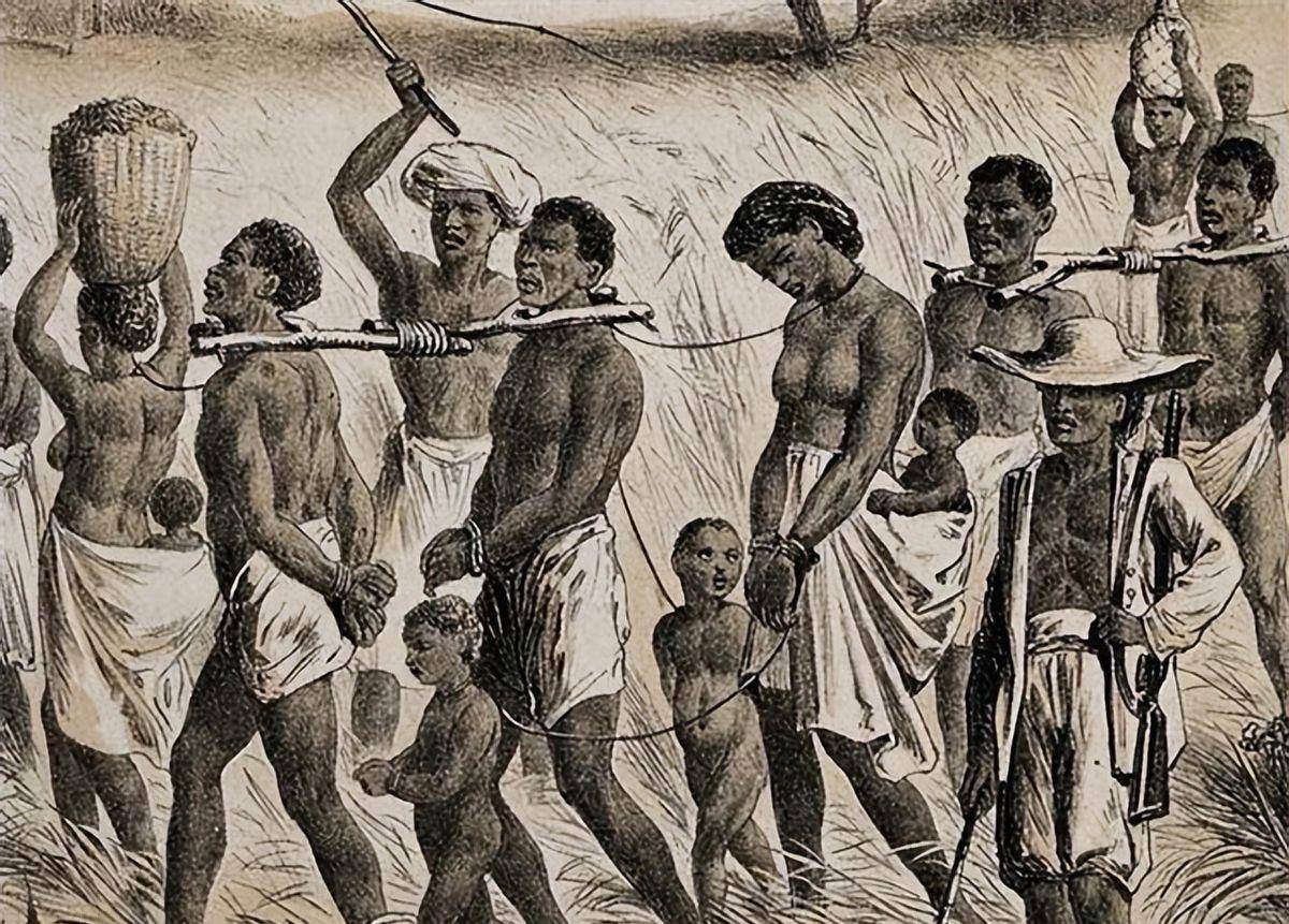 的货物,他们从未将其当人,因此他们获得了一个极具耻辱性的称号"黑奴"