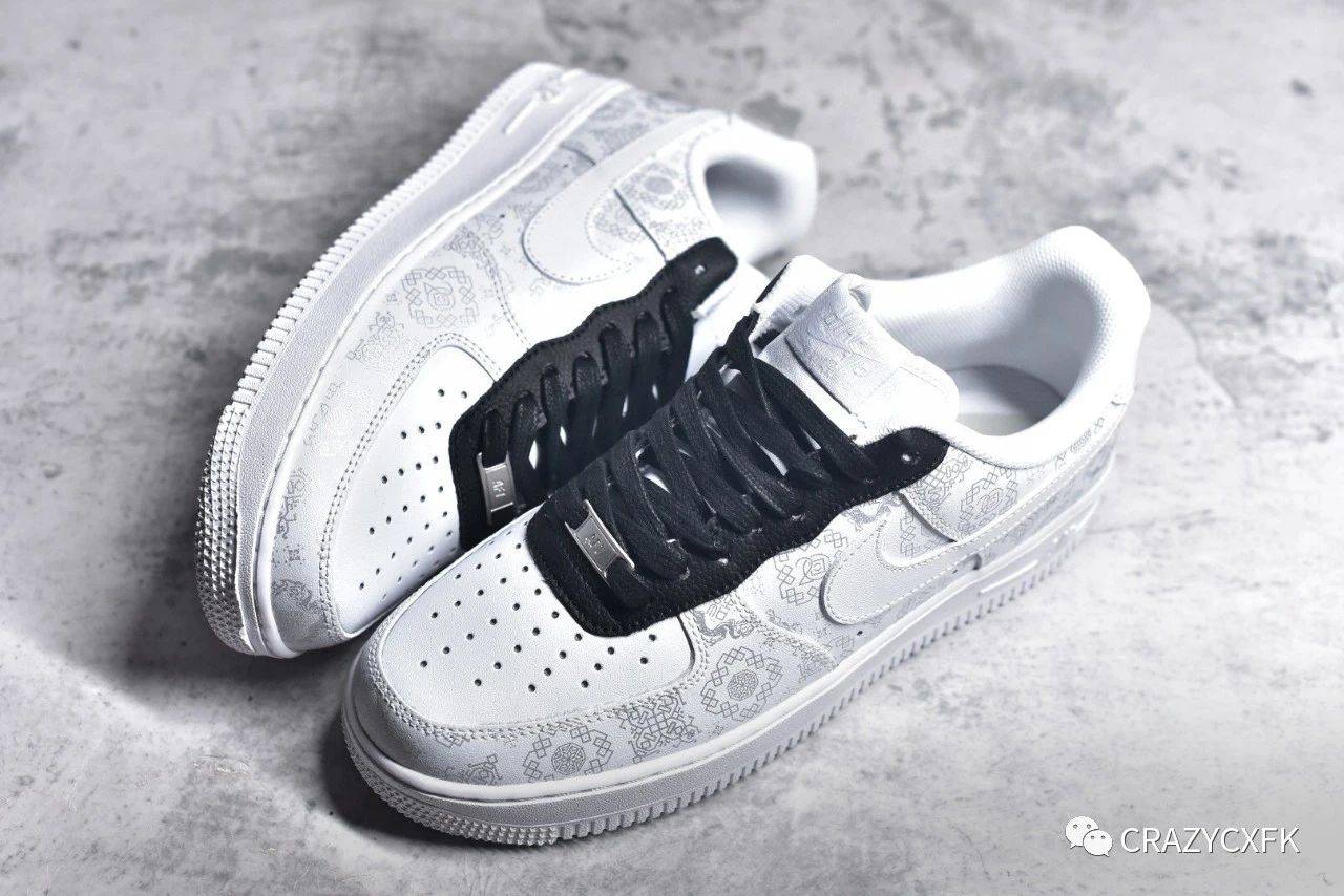耐克nike air force 1 low x clot 银色丝绸玉佩空军一号低帮运动鞋