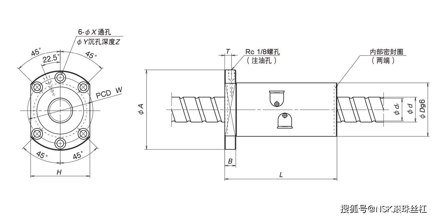 nsk 滚珠丝杠 nsk 高速机床丝杠hmd/hms系列 hmd
