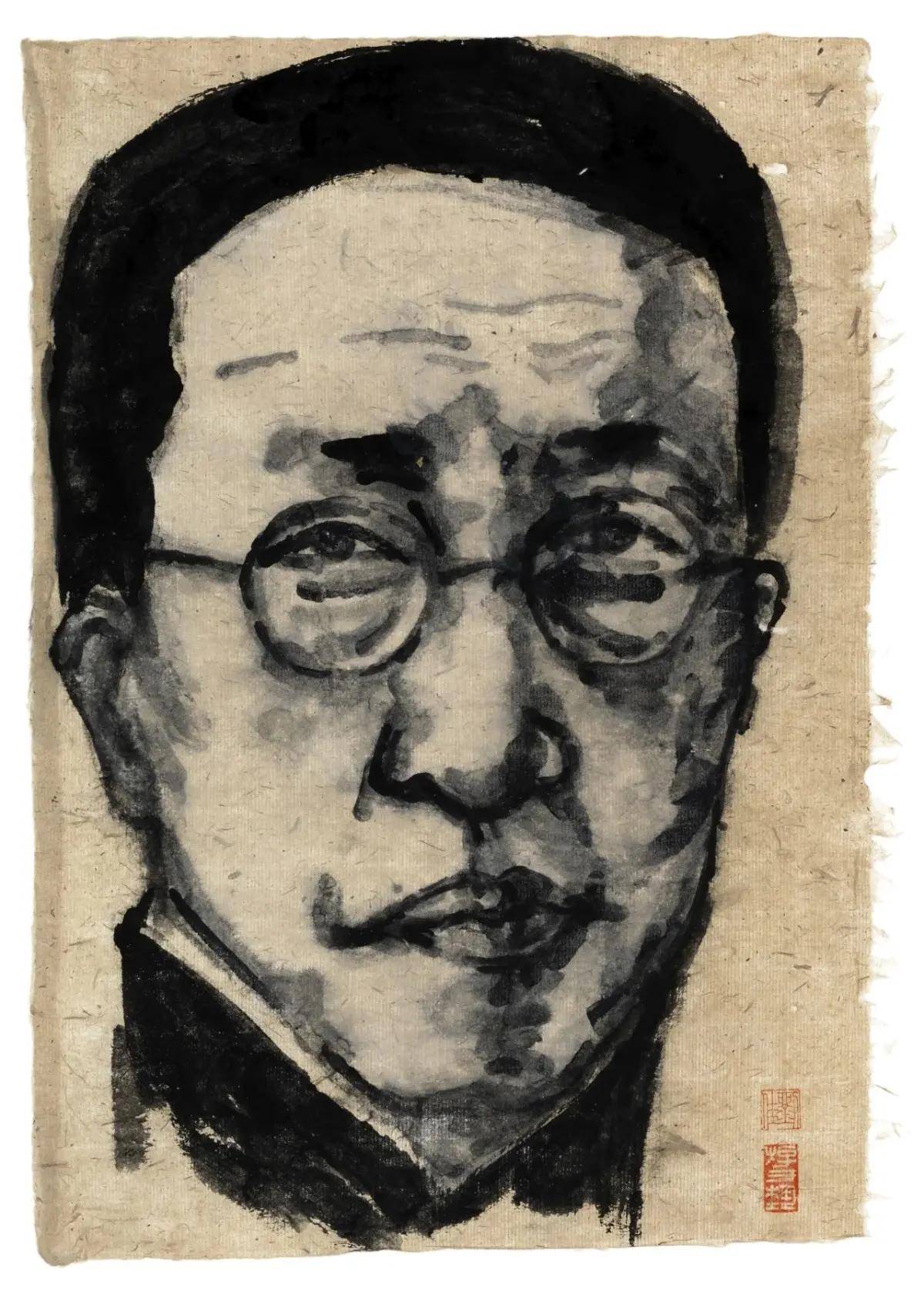 2022年蔡元培 中国画 45*30cm 2022年胡适 中国画 45*30cm 2022年萧红