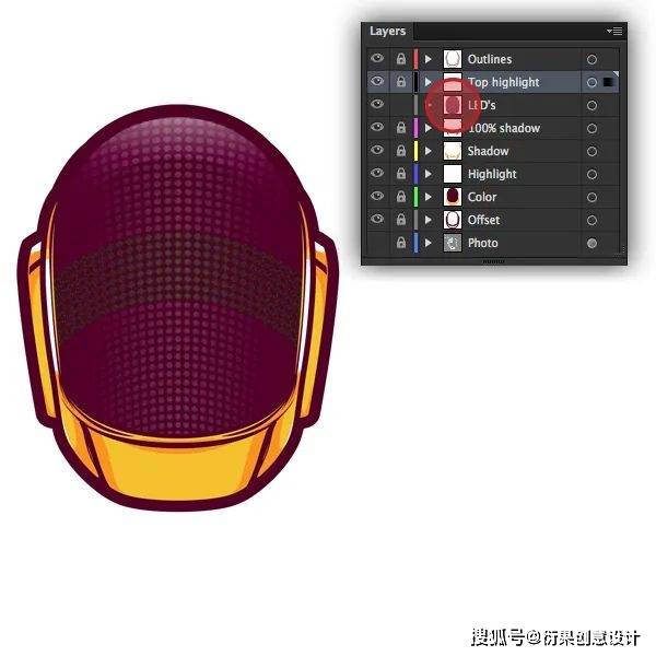 ai软件技巧,朋克头盔设计_轮廓_步骤_路径