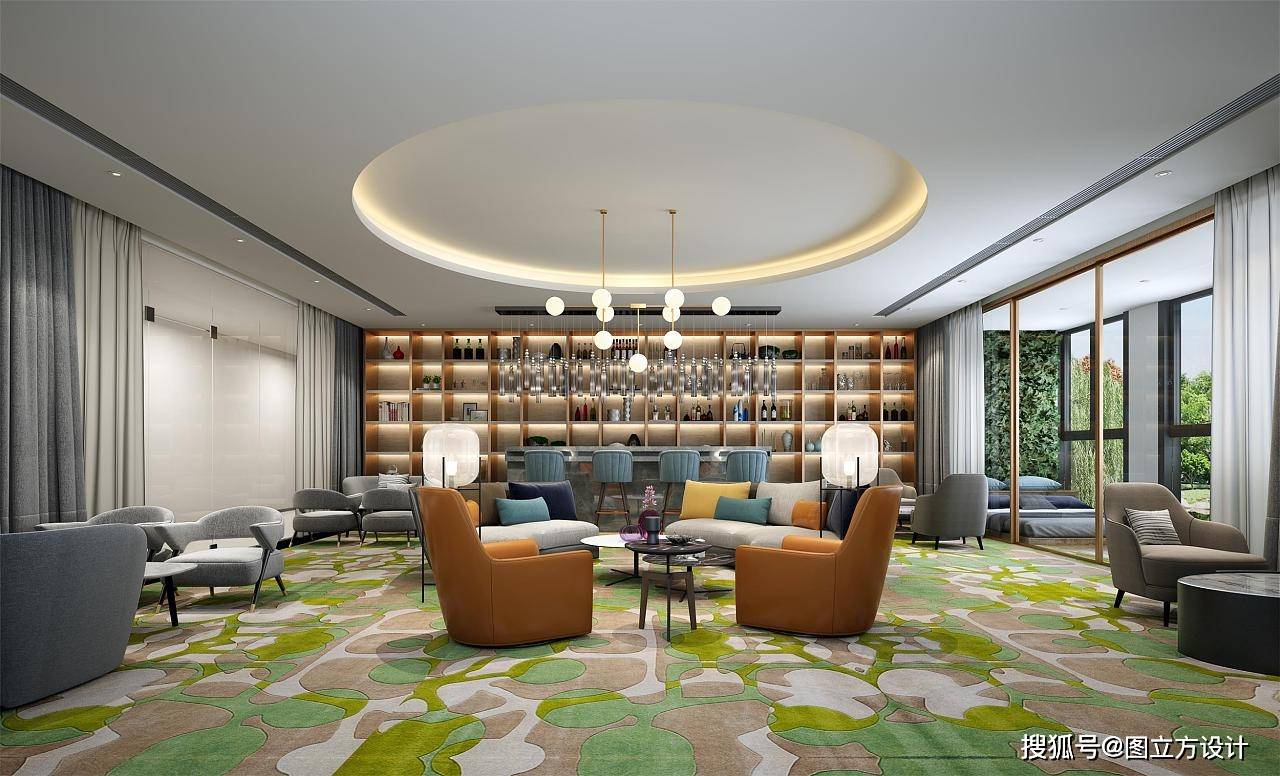 洽谈区装修效果图设计——展示独特魅力的艺术之旅_企业_色彩_细节