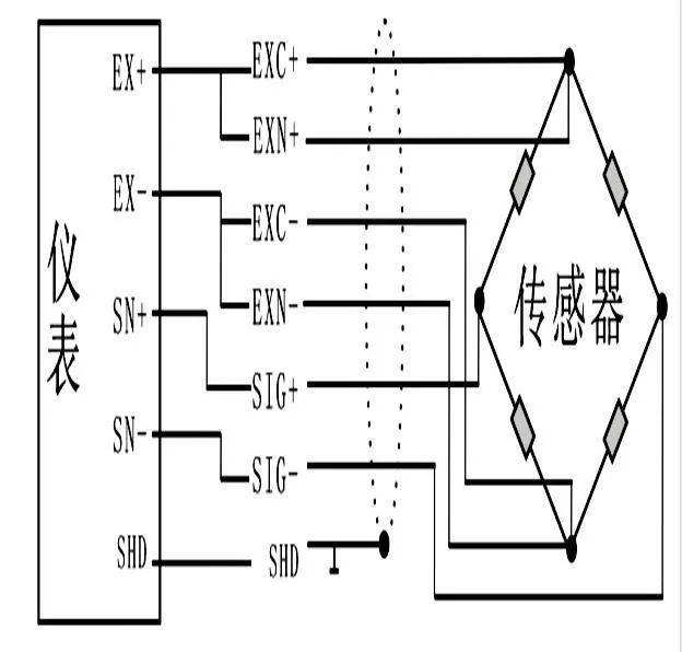 4个称重传感器接线图图片