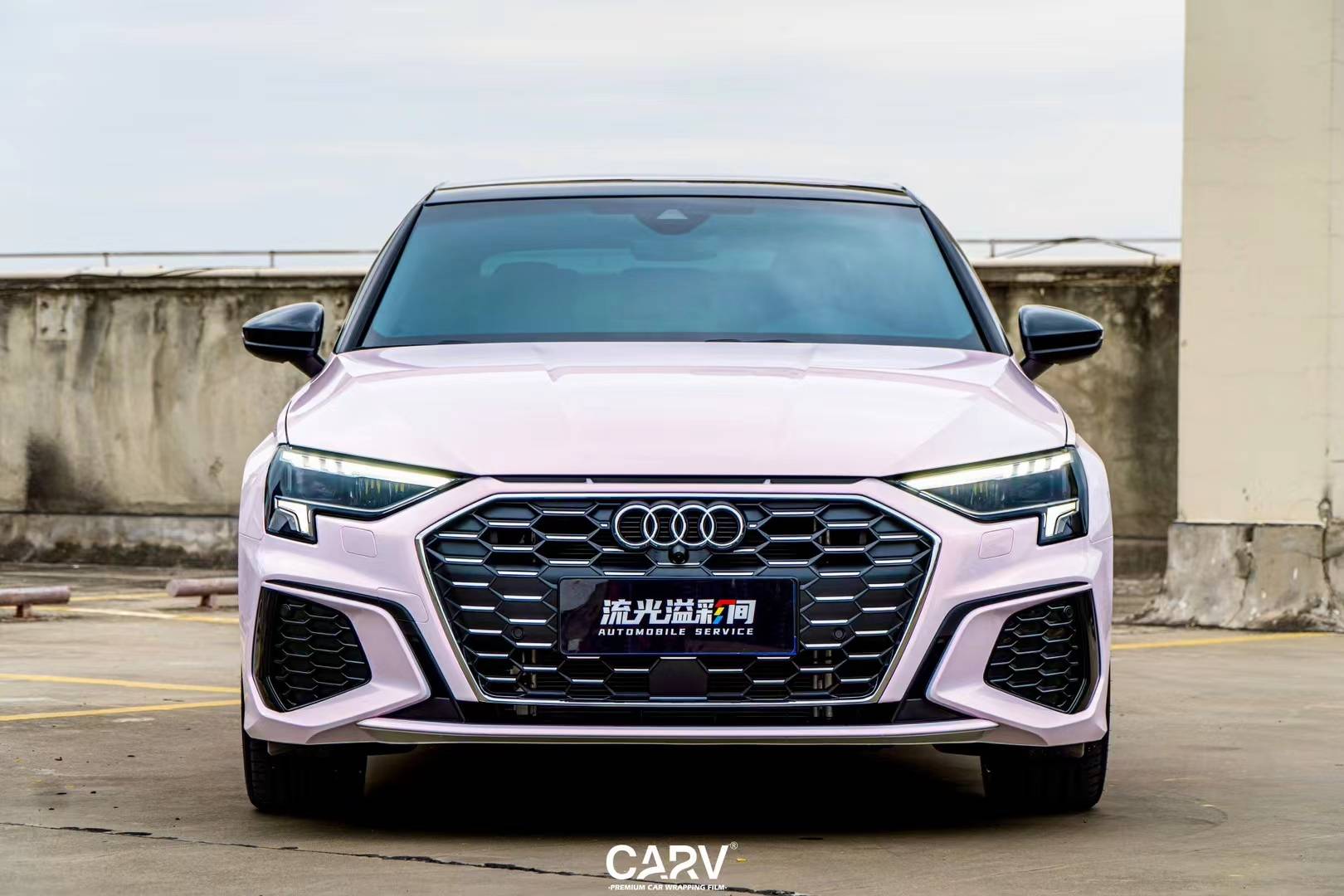 奥迪a3-卡孚改色膜白金花悦粉,似樱花树下飘落的花瓣_搜狐汽车_搜狐网