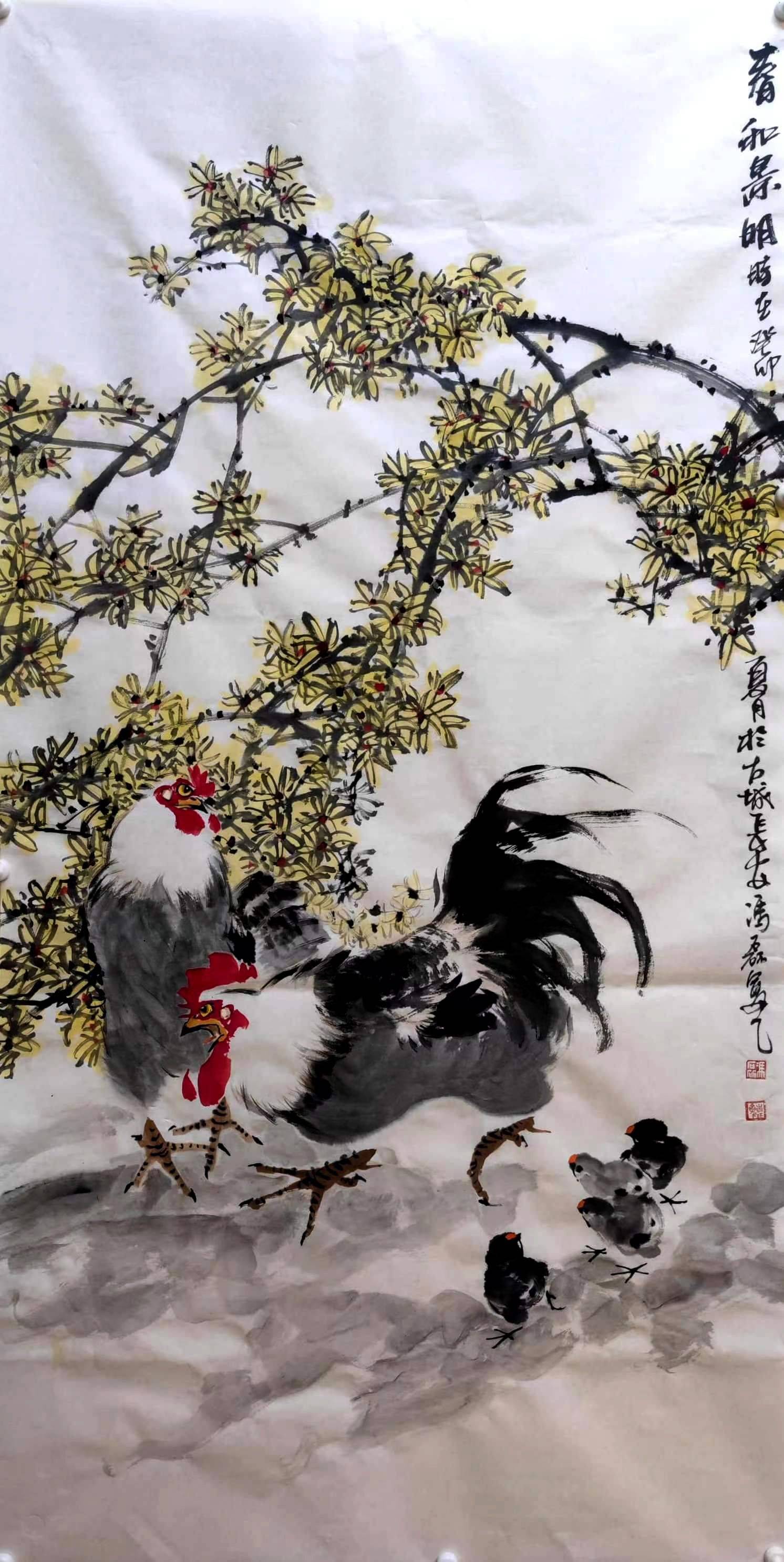 鸡鸣长安见精神——冯磊国画鸡作品欣赏(一)