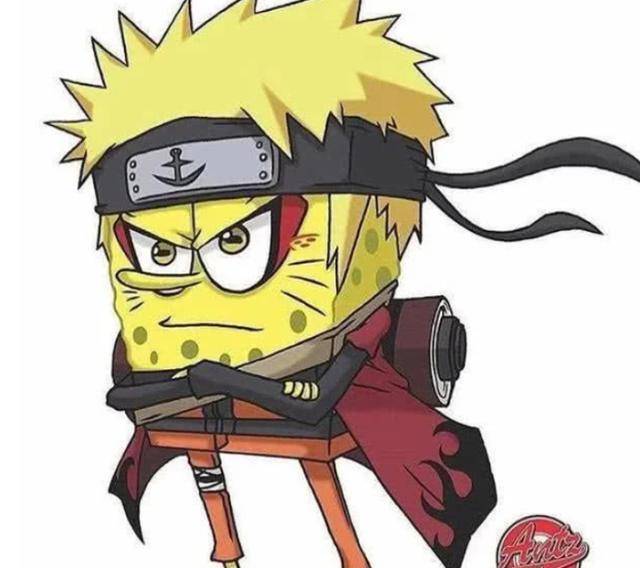 海贼王和火影忍者被海绵宝宝乱入会怎样?蟹老板版凯多高度还原!