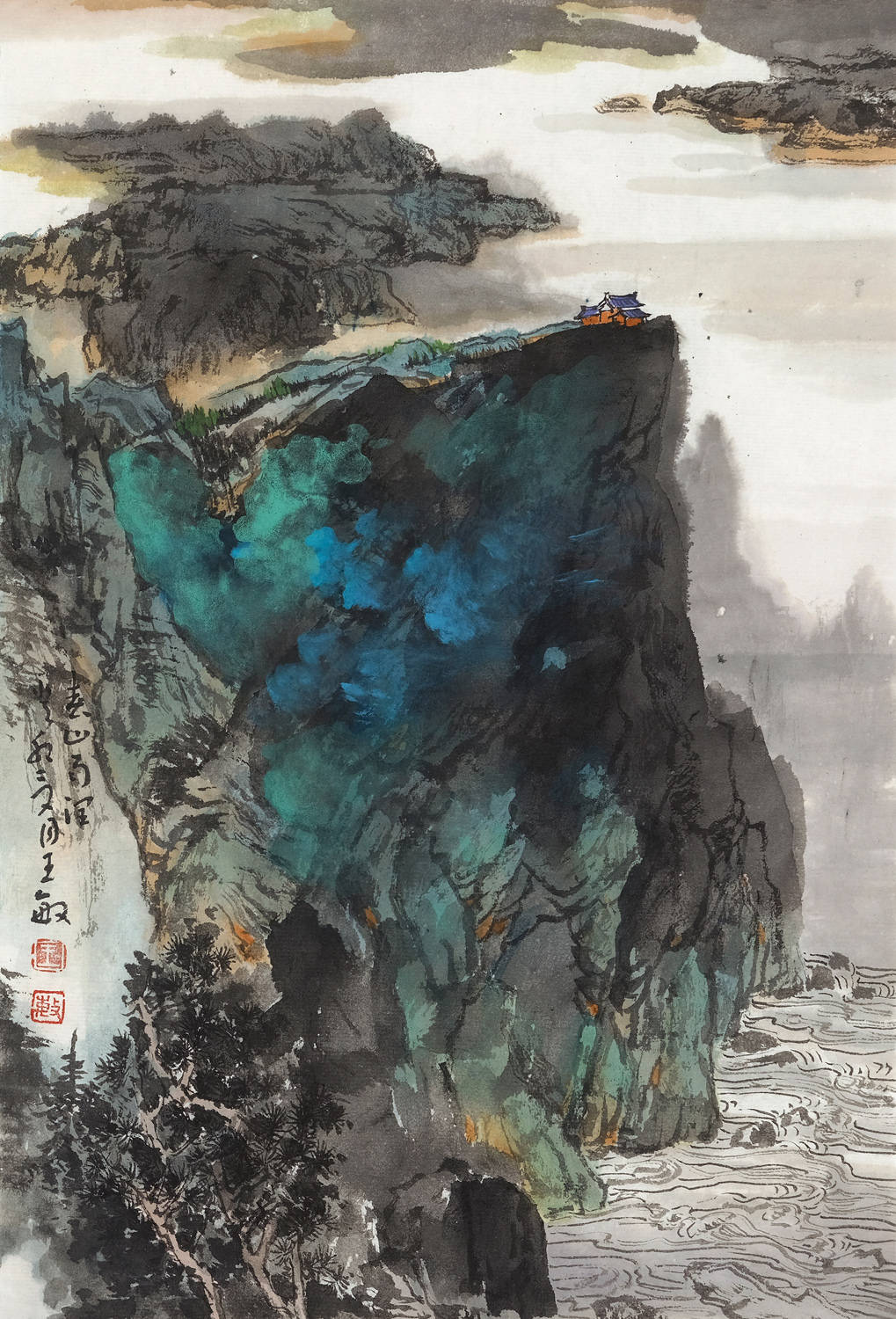 【画作】画家王敏笔下画作里的世界,色彩斑斓,浩渺生烟_中国_水墨