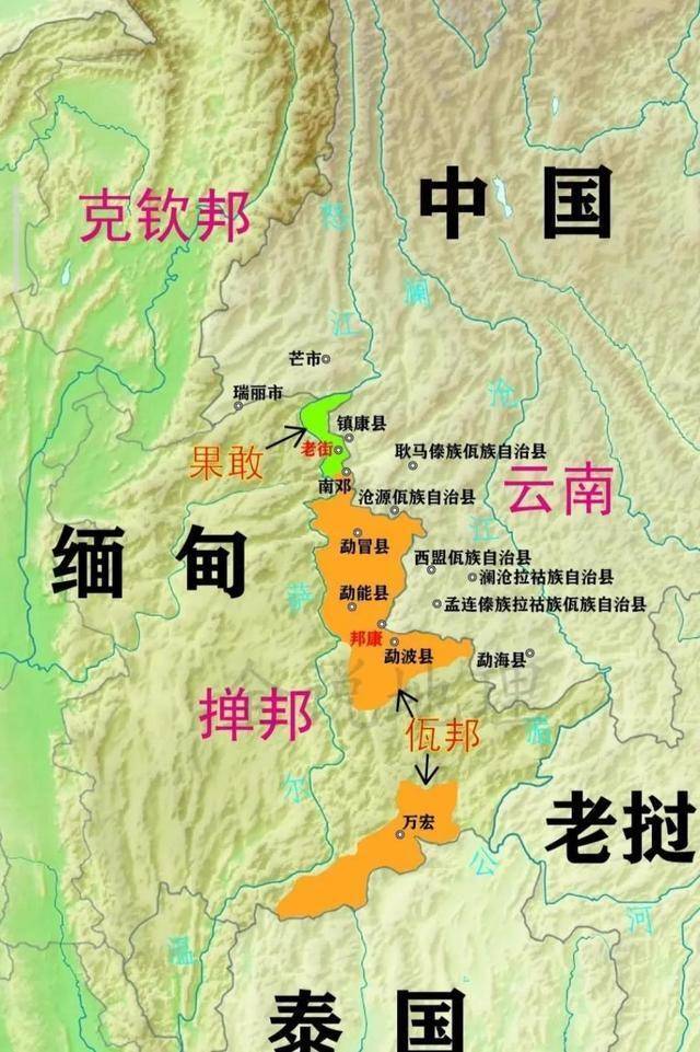 缅北地图 中文版图片