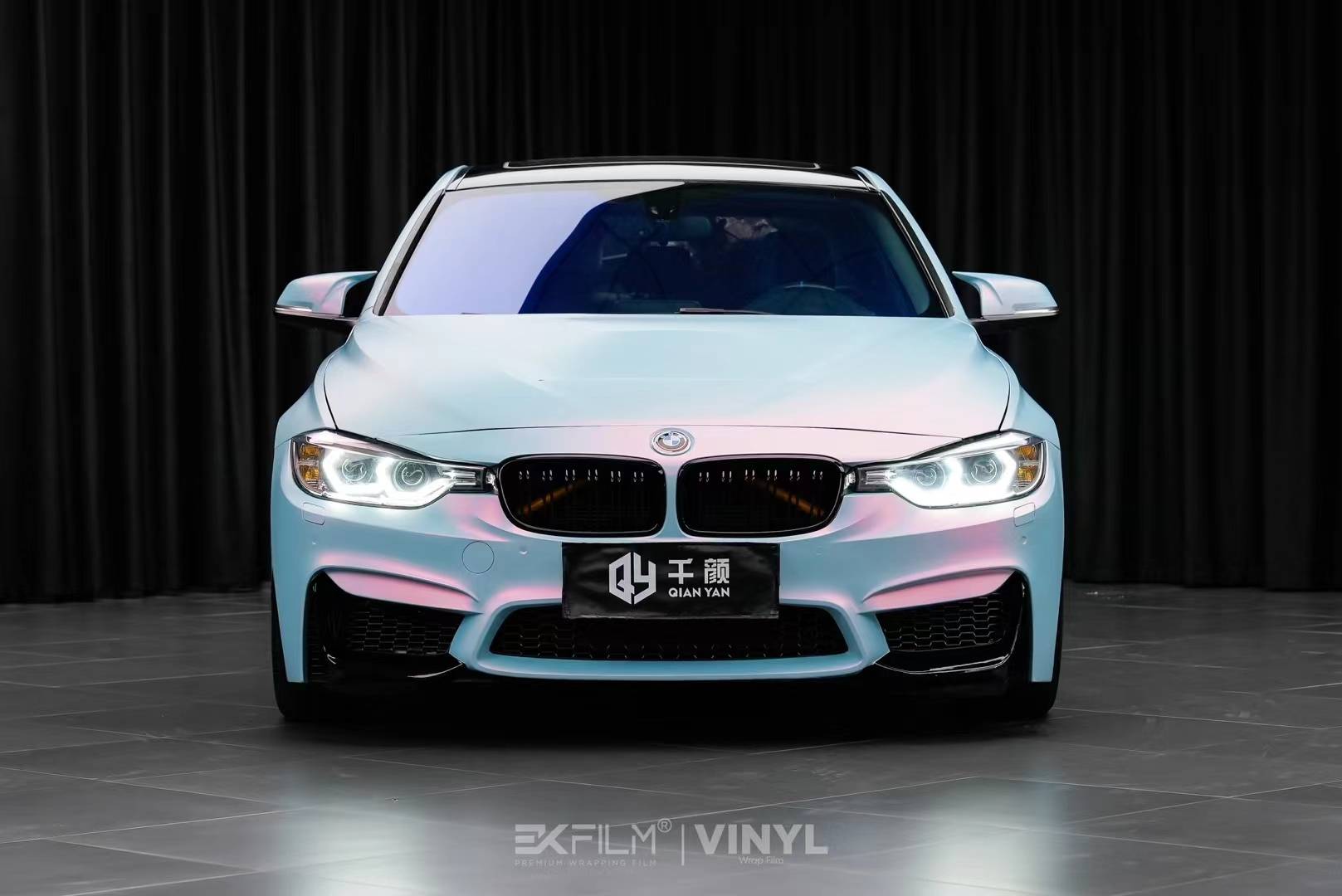 宝马3系ek改色膜溢彩蓝,一秒拿捏氛围感!_是一种_光线_色调