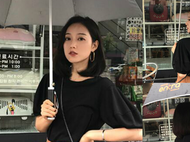 适合大脸女生的5款黑色短发!_刘海_中分_进行了