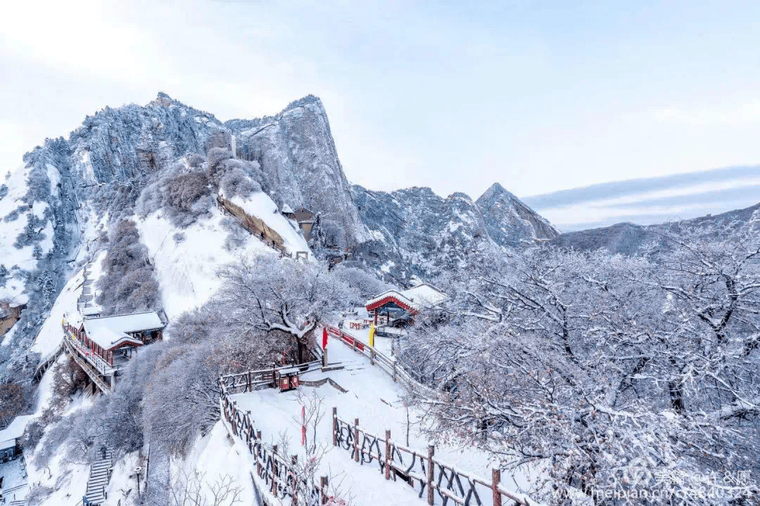 一秒飙凉!华山的雪景让人流连忘返_索道_冬日_画卷