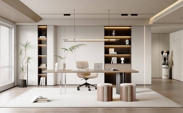 3种无主灯书房灯光设计方案!真的会爱上居家办公~_空间_照明_书桌