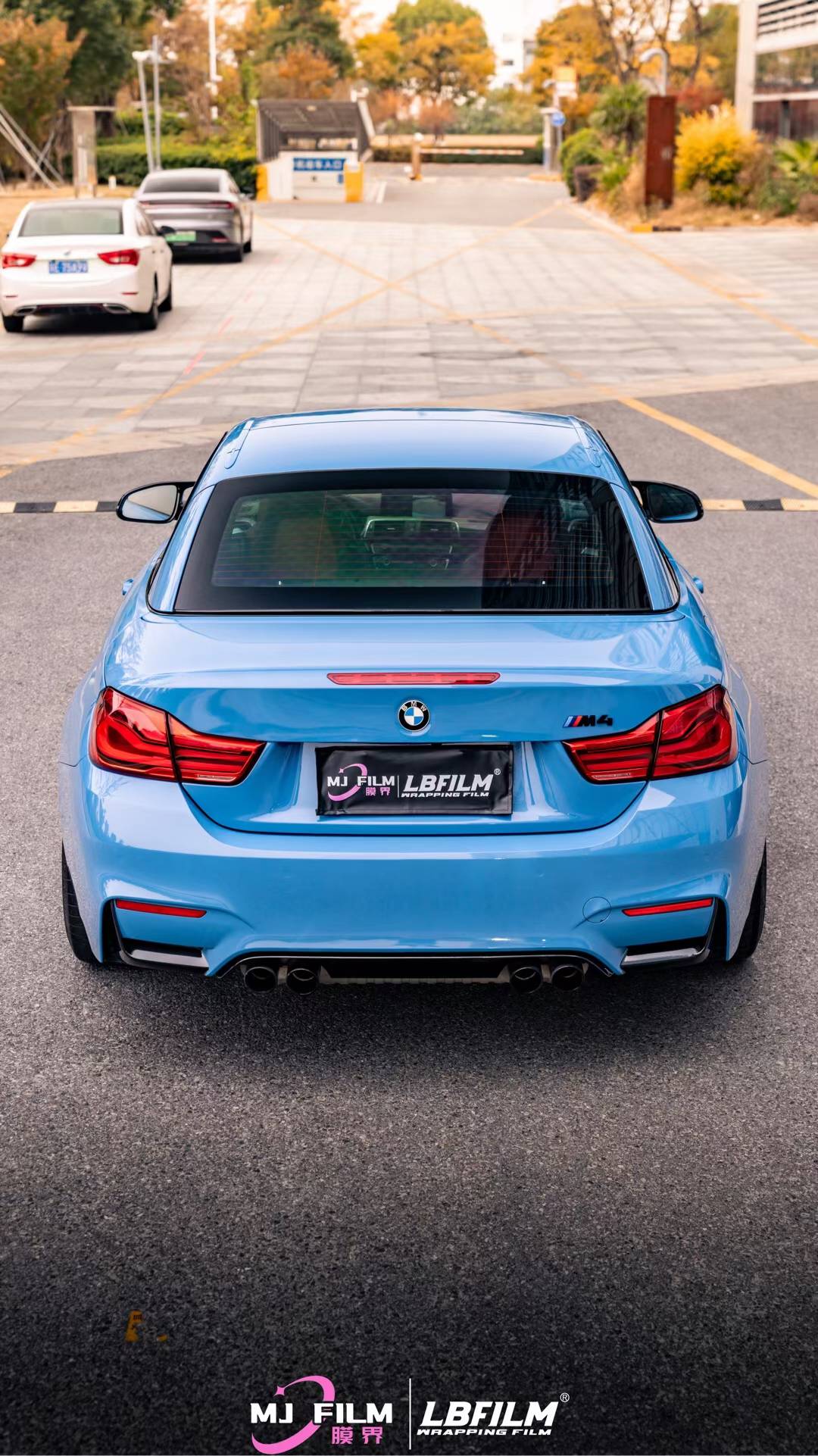 宝马m4-lb改色膜高亮阿布扎比蓝,深沉而神秘_搜狐汽车_搜狐网