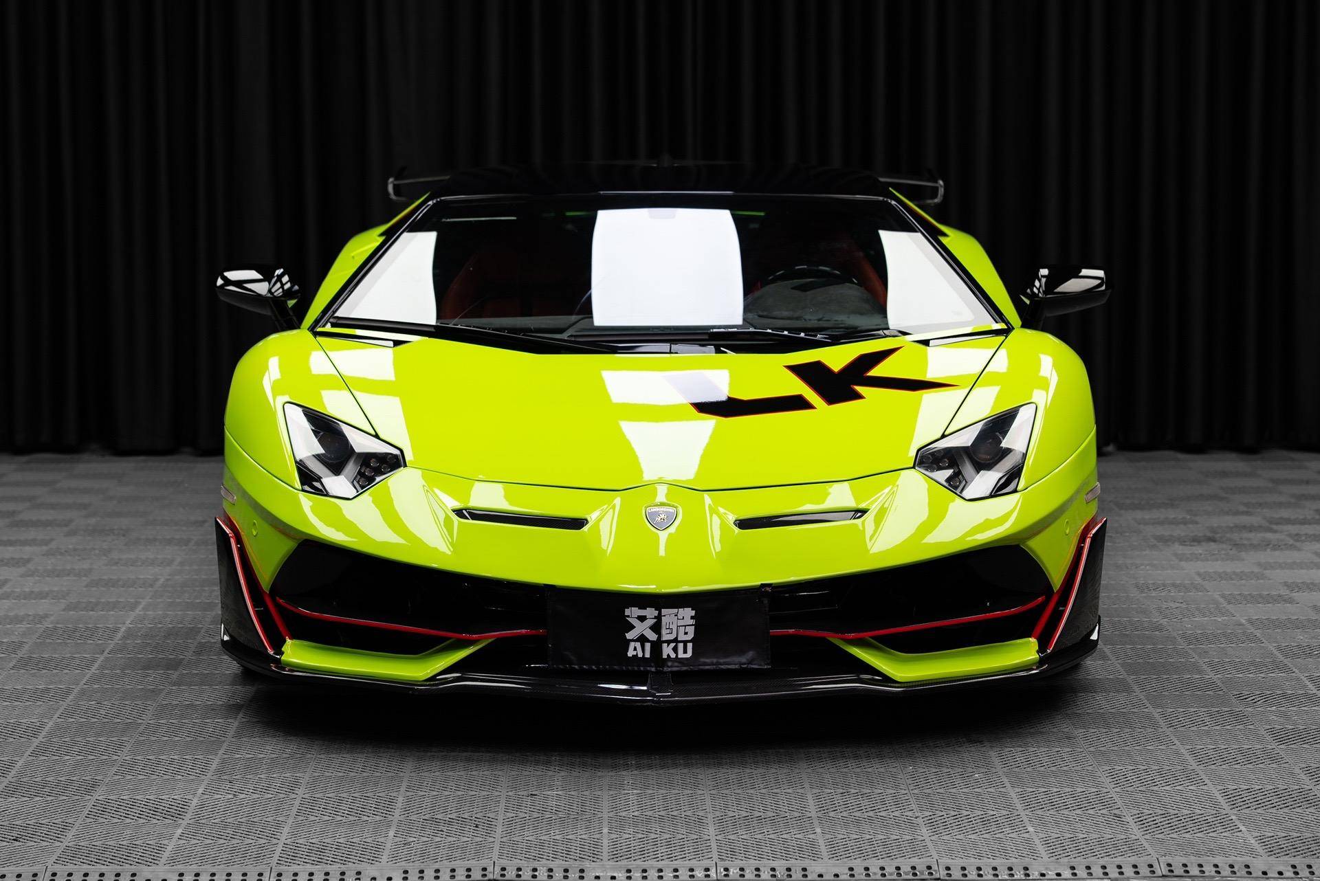 兰博基尼大牛ek改色膜酸性绿,强烈的视觉冲击感