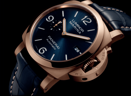 手表品牌排行榜中的沛纳海庐米诺系列再出力作,展现优雅贵金属