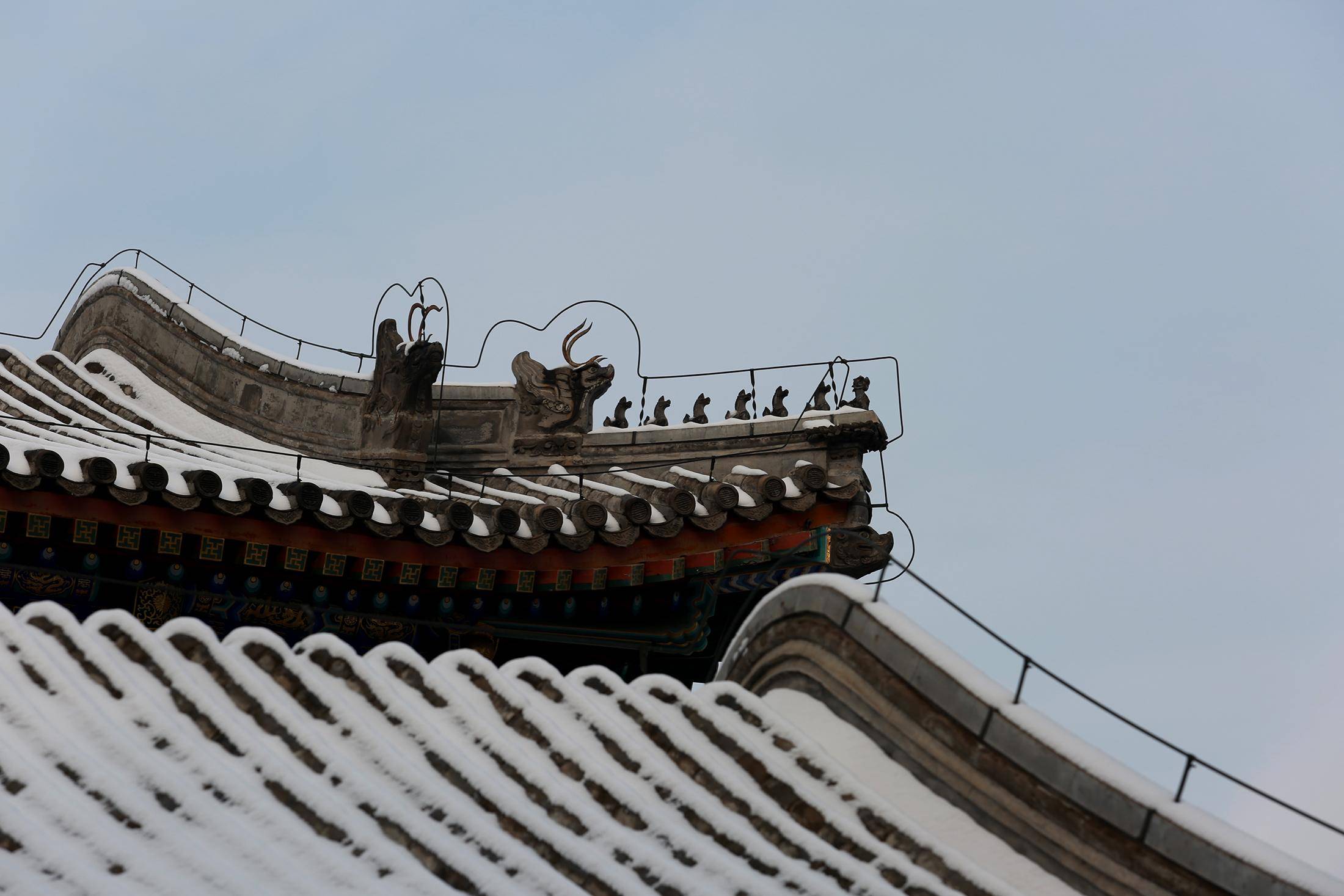 颐和园雪景图图片