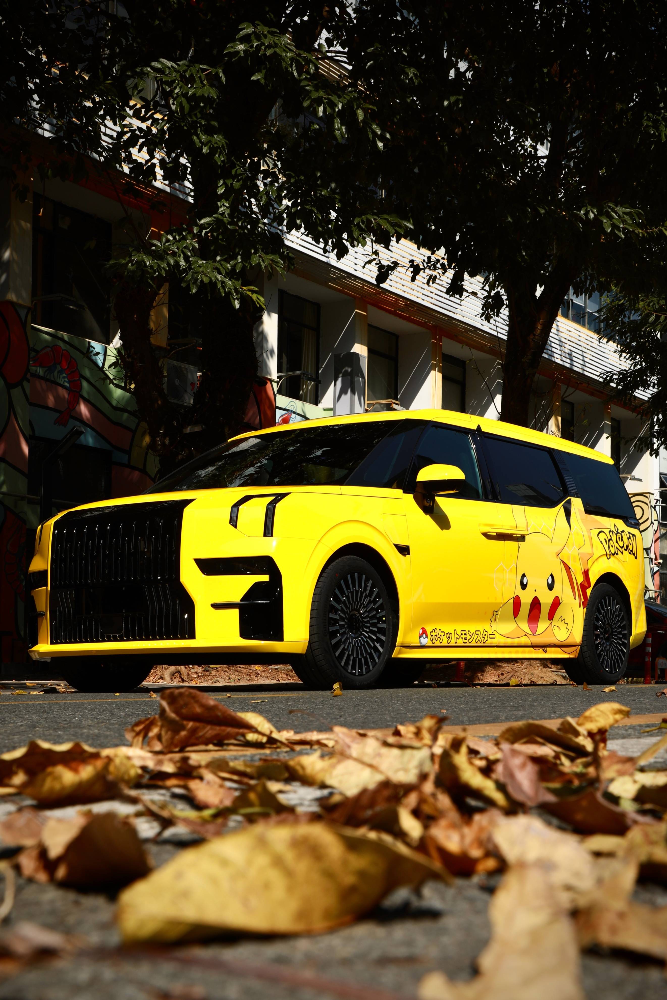 极氪009个性定制face guard皮卡丘彩绘,大人小孩超爱!