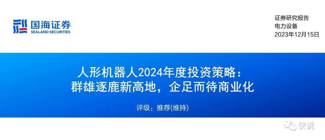 人形机器人2024年度投资策略：群雄逐鹿新高地，企足而待商业化 