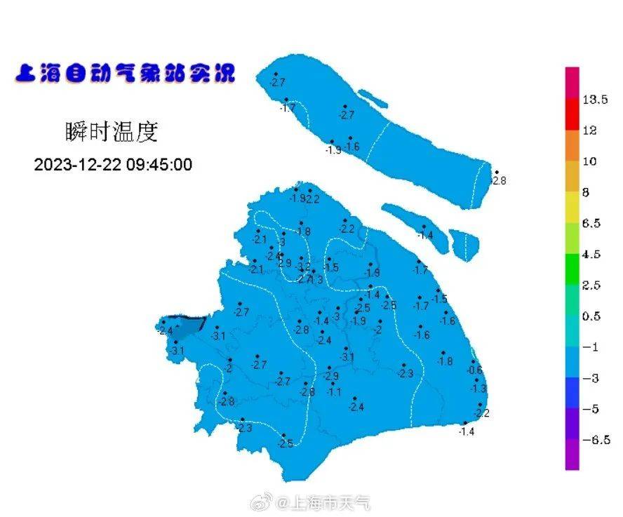 1℃,崇明一地