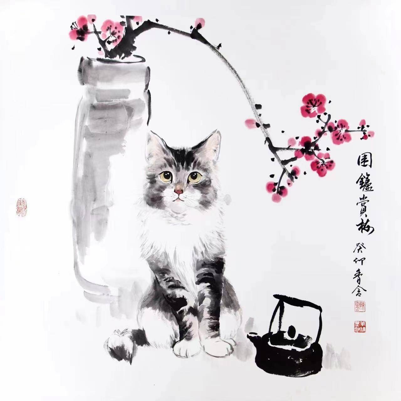 当代画猫大师女画家图片