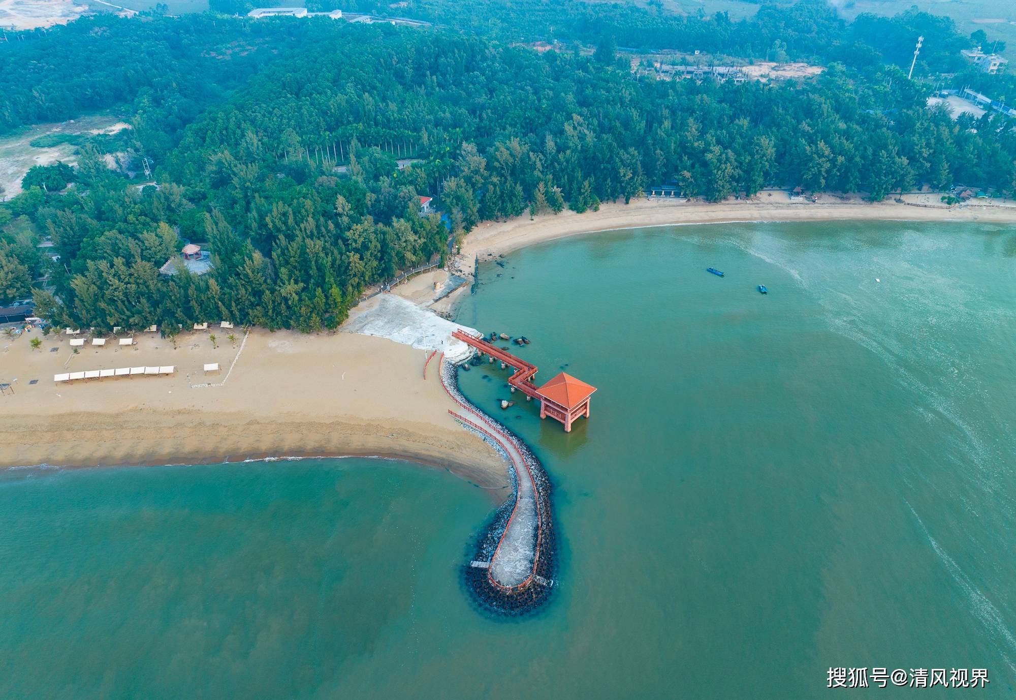 广西钦州三娘湾:清晨的日出,海豚的家园,渔村生活充满活力_游客_海面