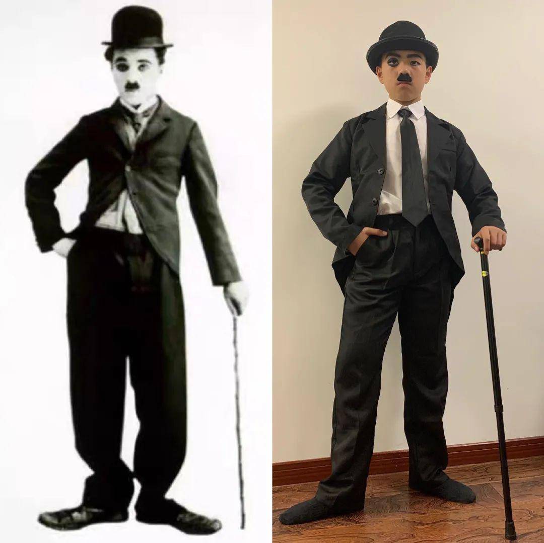 我模仿的艺术家是一代喜剧大师卓别林.