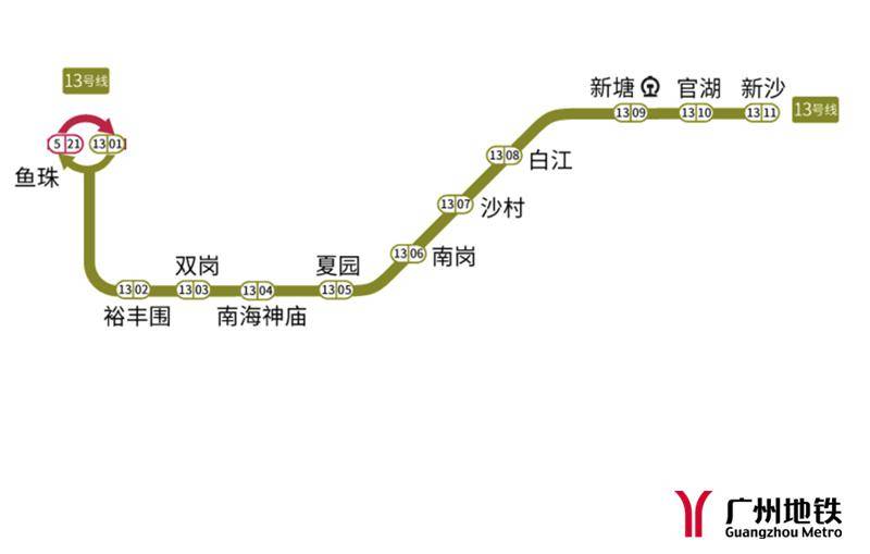 广州地铁13号线线路图图片