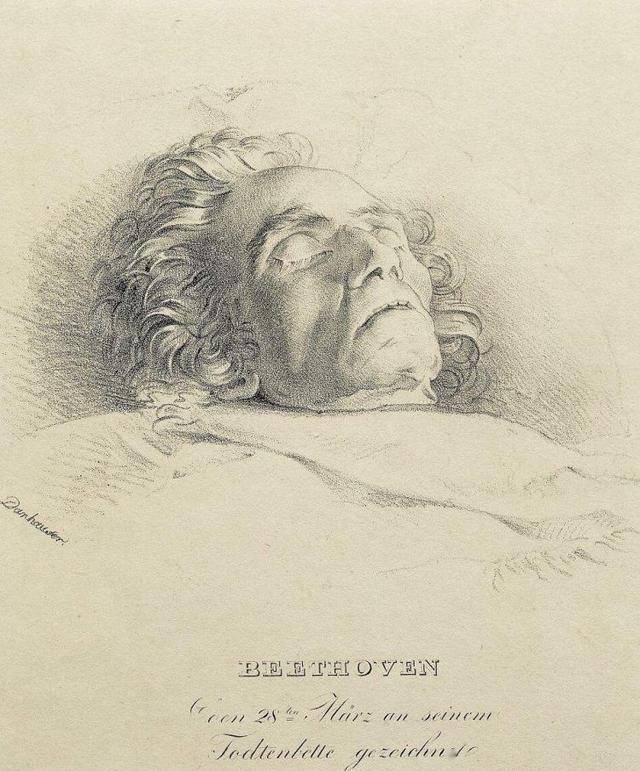 贝多芬死面像素描图图片