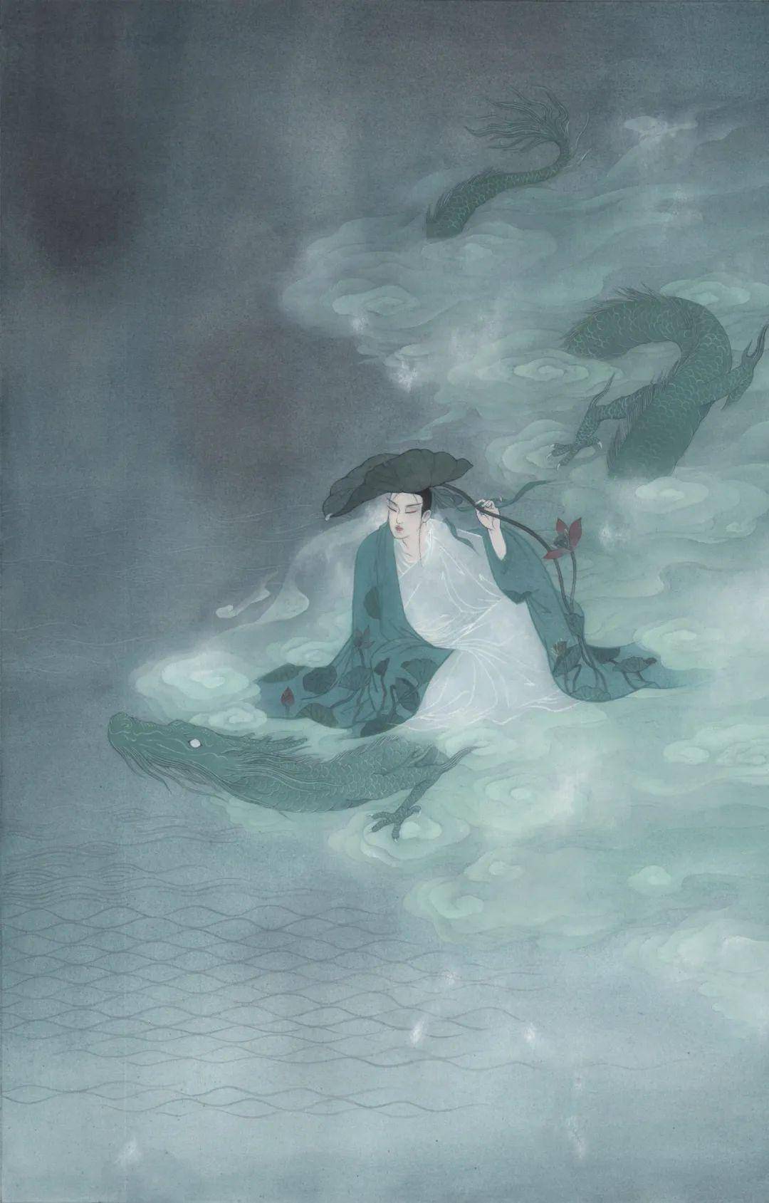 8cm 纸本水彩 指导教师:姚红白一路 插画 研究生《九歌》49×33.