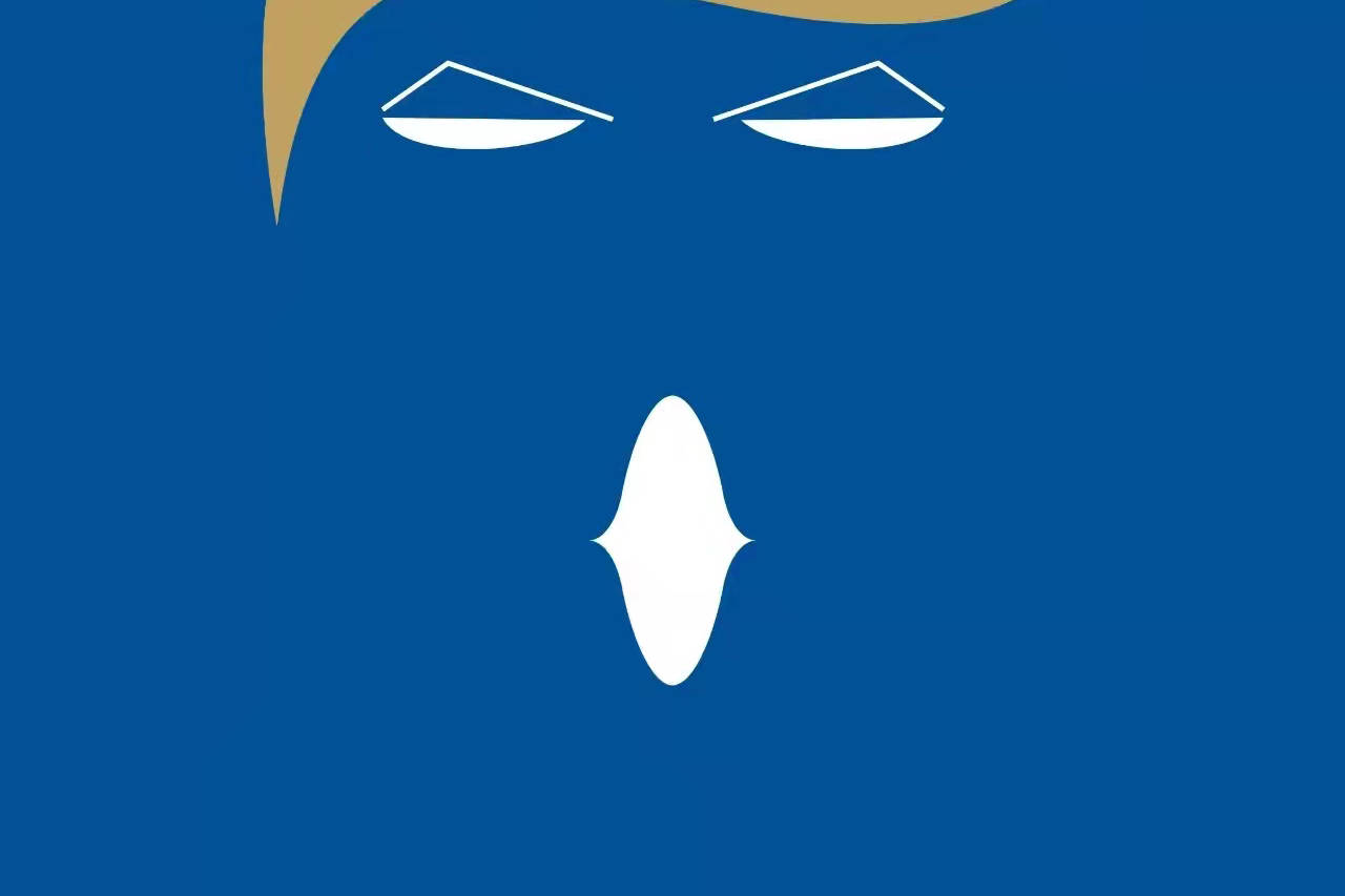 老梁绘图教你cad绘图绘制川普头像的简图