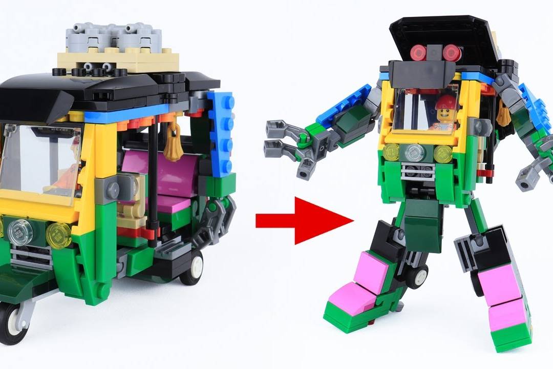 爆改乐高40469嘟嘟车变形金刚moc