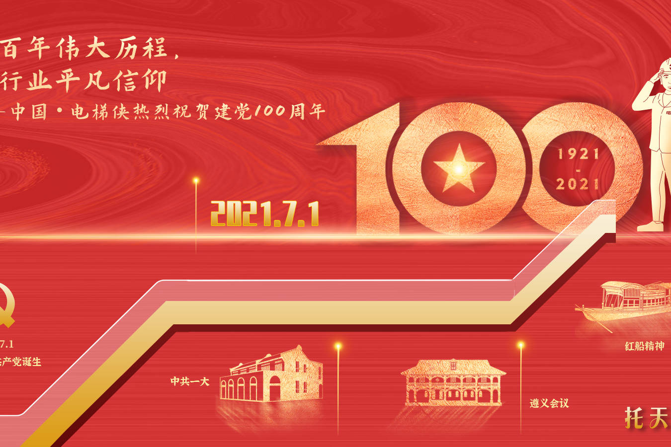 目光所至皆为华夏五星闪耀皆为信仰祝贺建党100周年