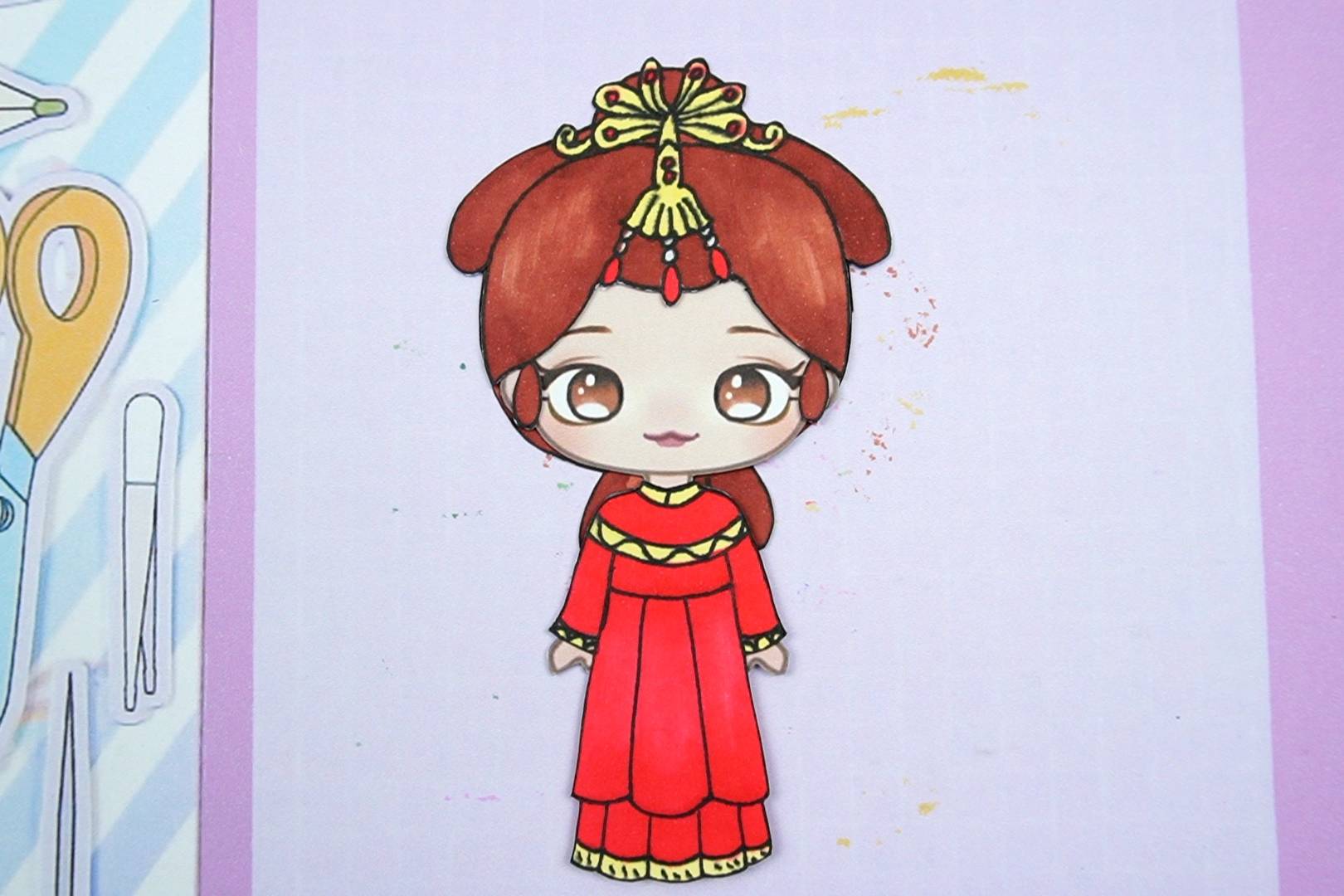 晓风映月盲盒女孩创意手工纸娃娃小相思换装贴纸手绘