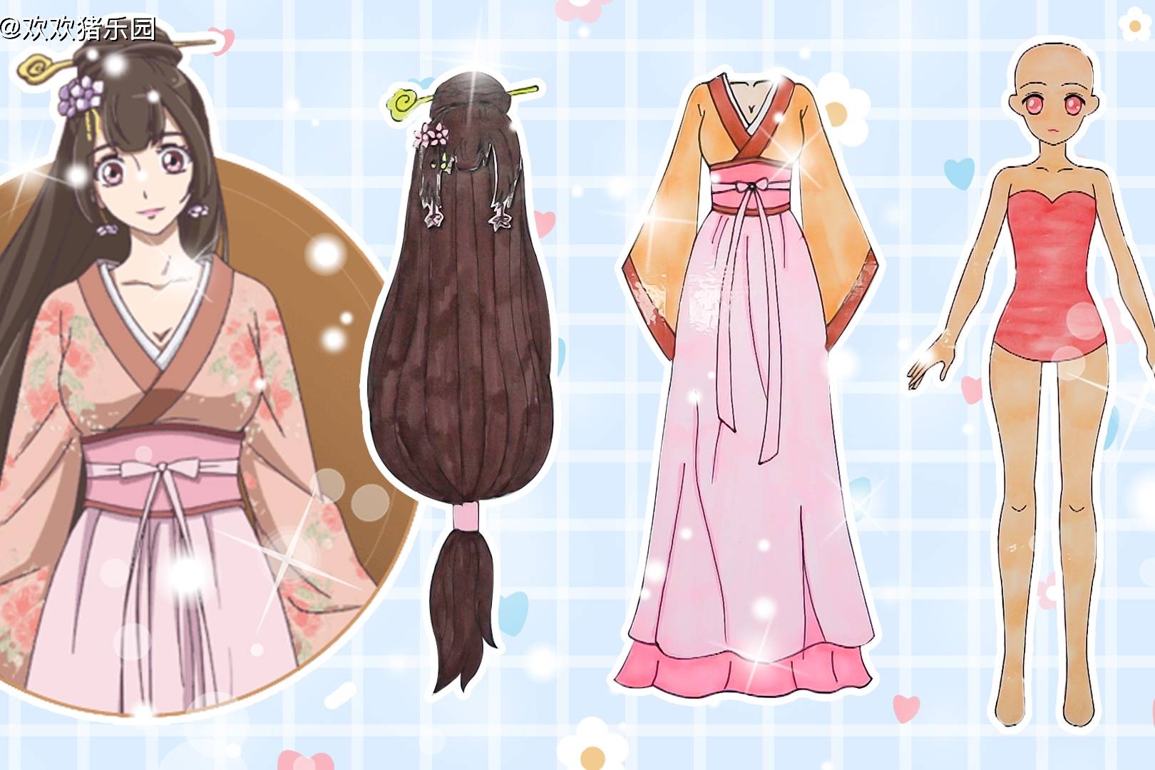 手工纸娃娃玩具纸娃娃装扮通灵妃千云兮装扮