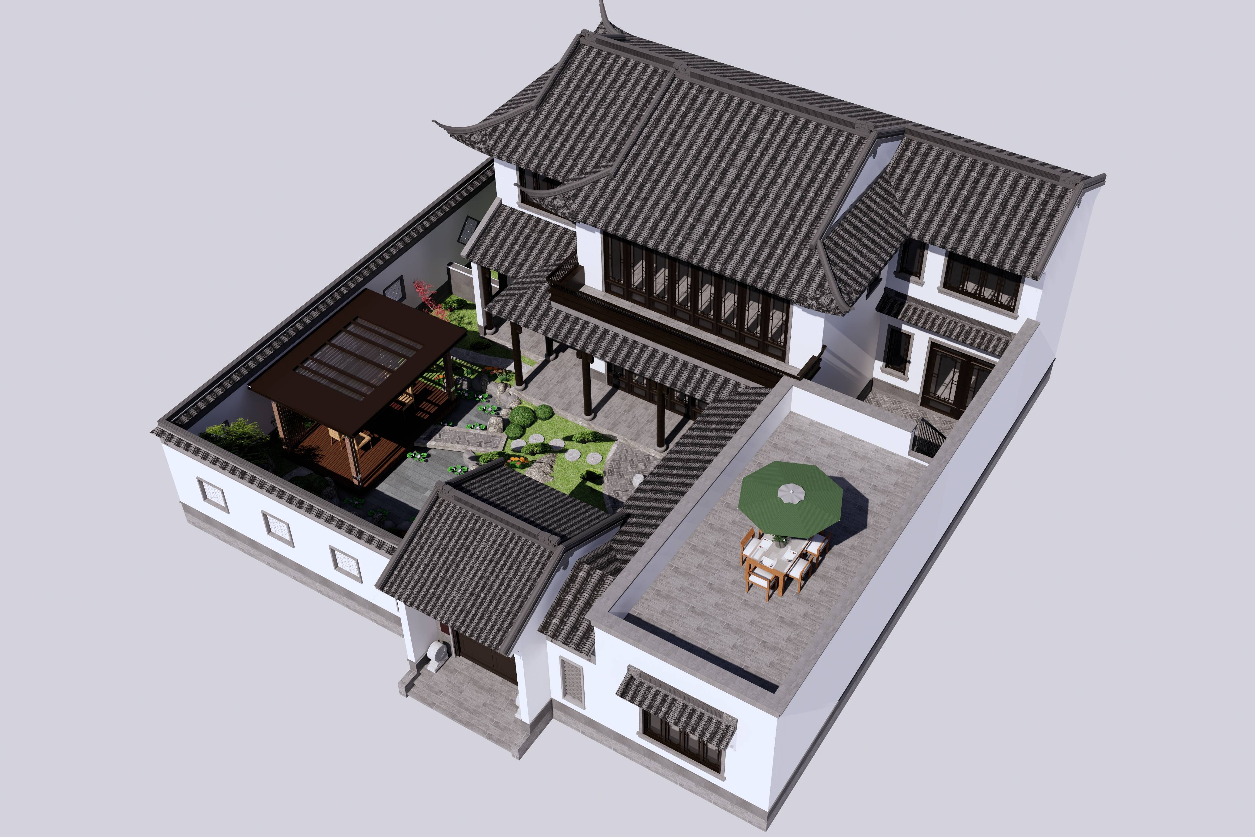 来看看在农村花50万能盖两层现代苏式合院别墅是怎么样的